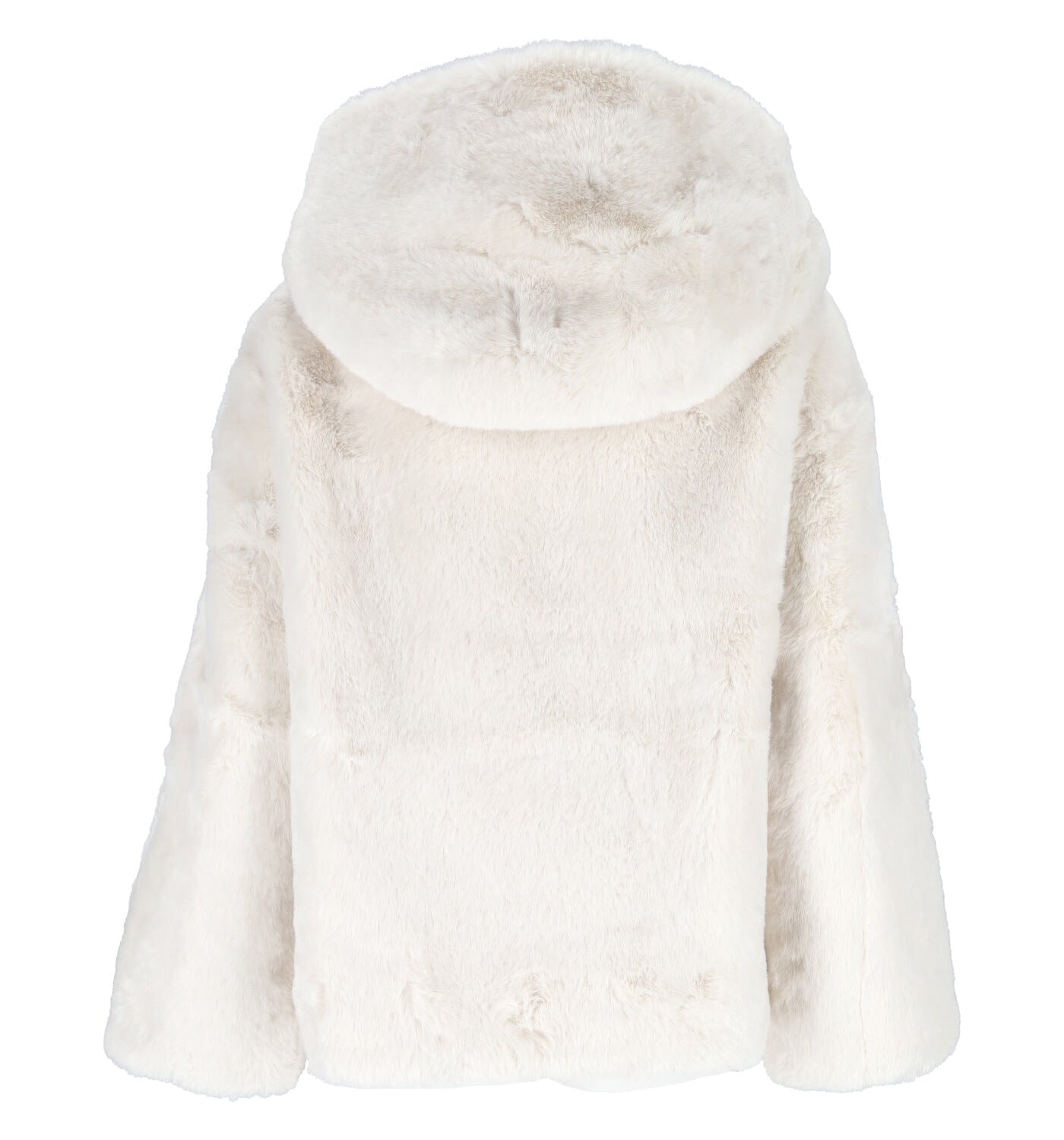 Eco pelliccia con cappuccio e chiusura con zip