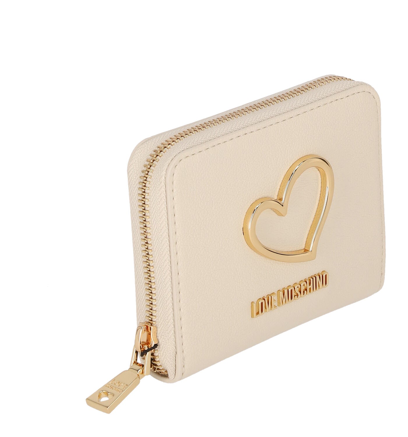 Portafoglio medio con zip around , dettaglio cuore oro