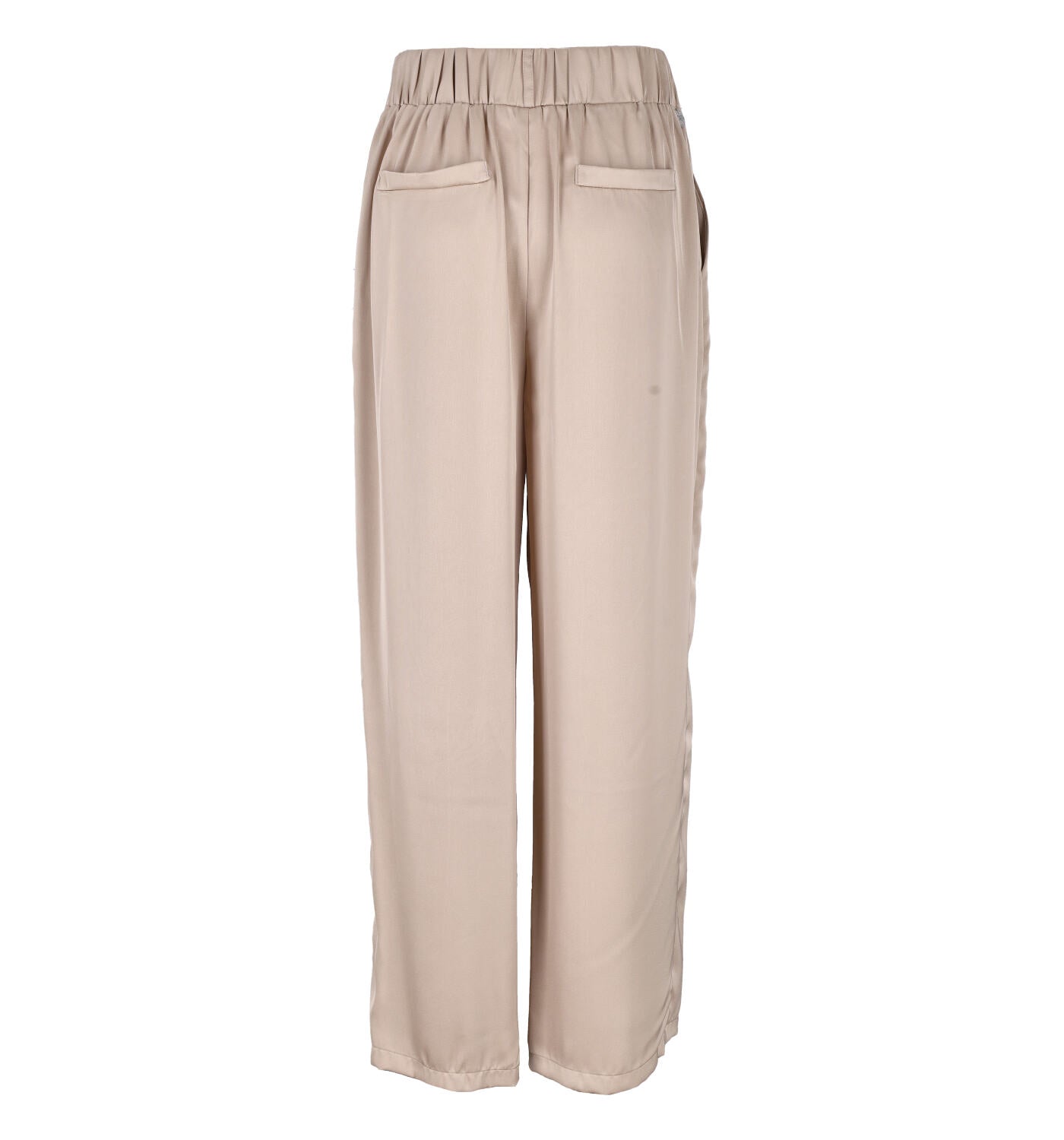 Pantalone palazzo in raso con penches