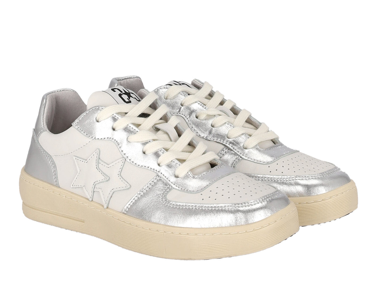 Sneakers con riporti argento