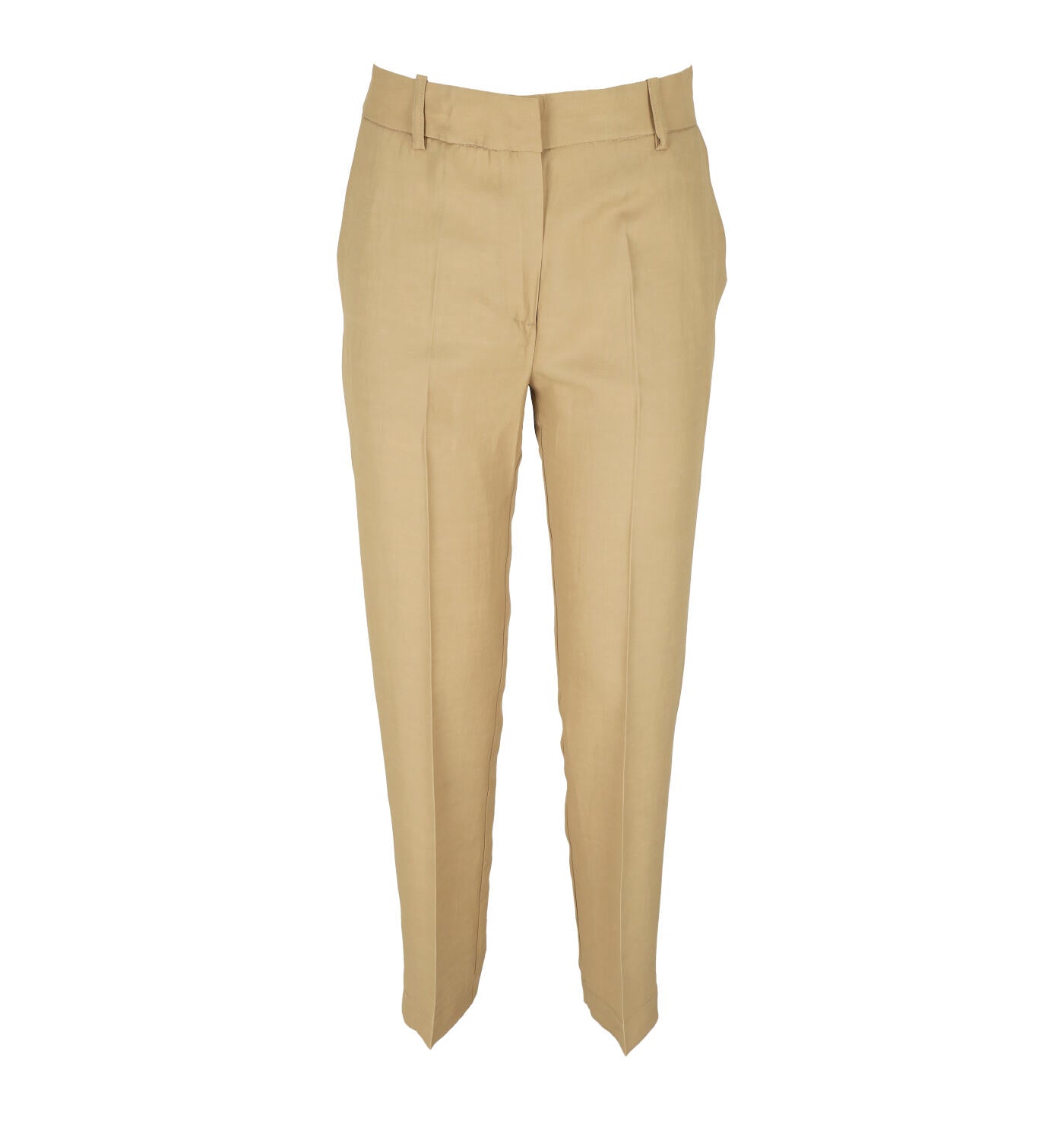 Pantalone regular in lino e viscosa