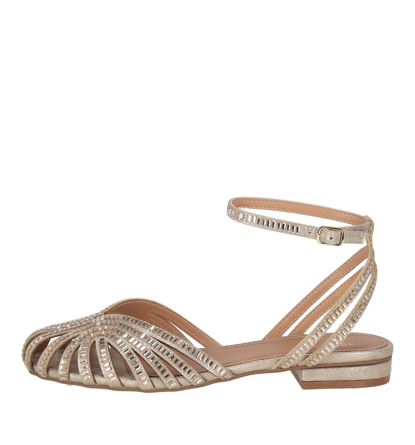 Chanel punta tonda in camoscio baguette strass LOLA