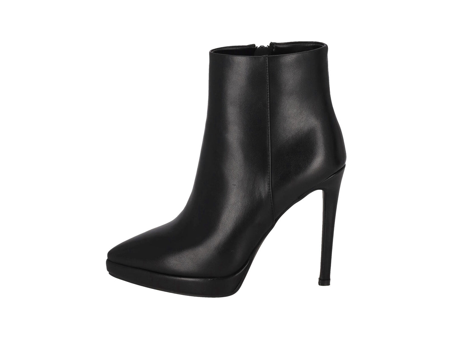 Tronchetto con plateau in ecopelle tacco altezza 11 cm . Chiusura con zip.