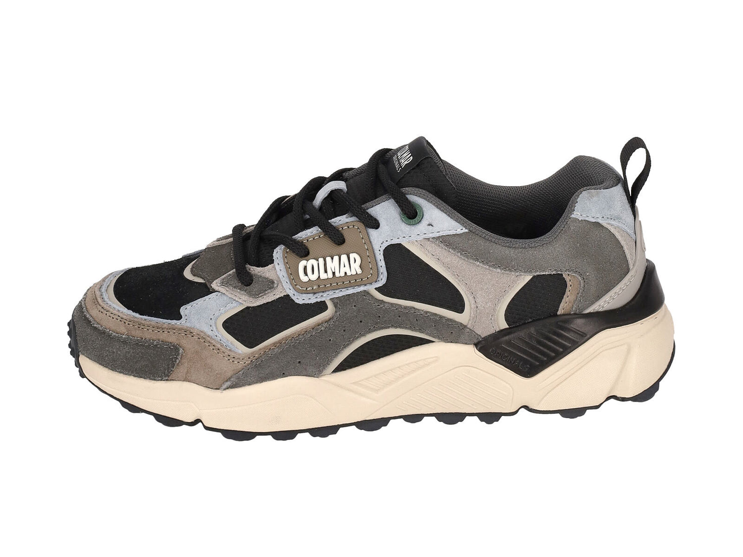 Sneakers in camoscio e tessuto con suola in gomma