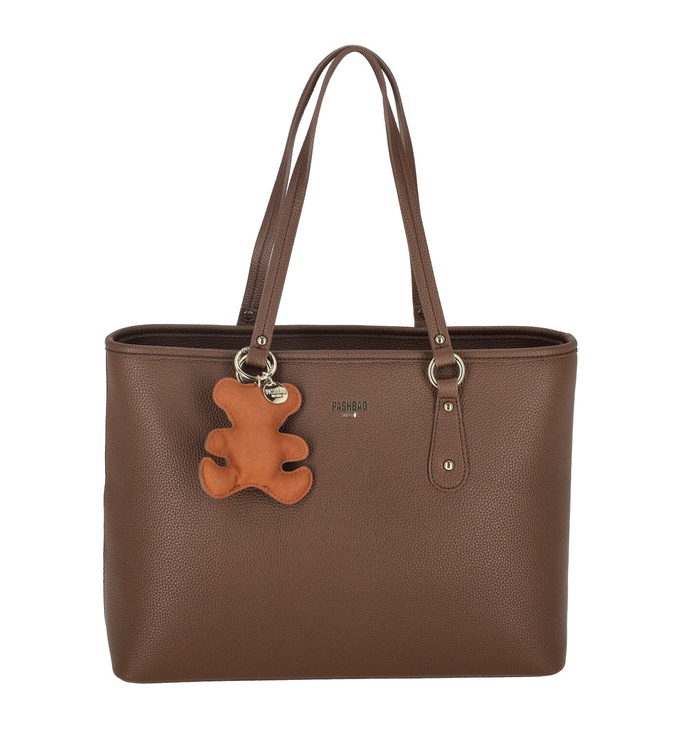 Borsa shopping con ciondolo orso