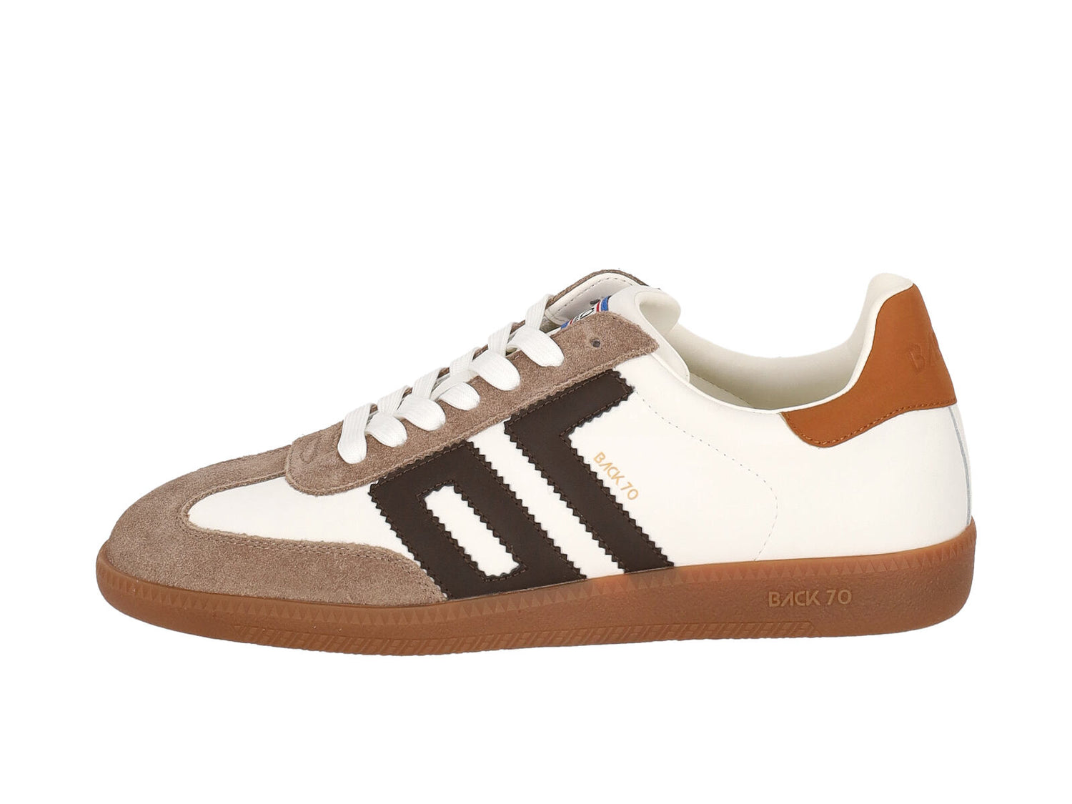 Sneakers in pelle e camoscio con riporto talpa