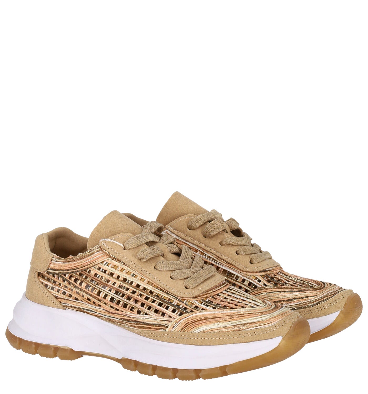 Sneakers intrecciata in camoscio
