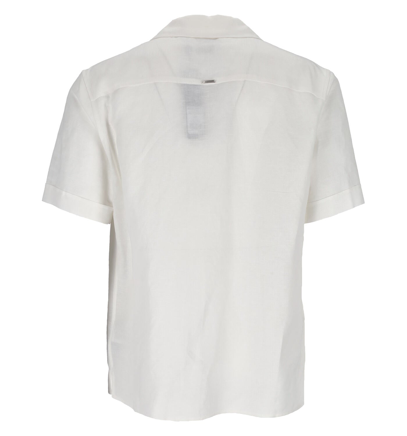 Camicia overshirt mezza manica in misto lino