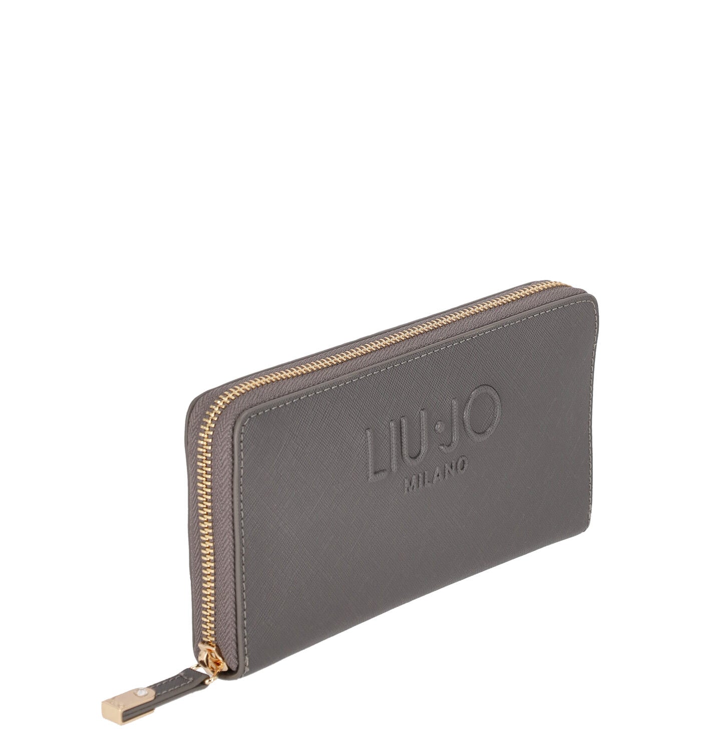 Portafoglio grande in pelle saffiano con zip around