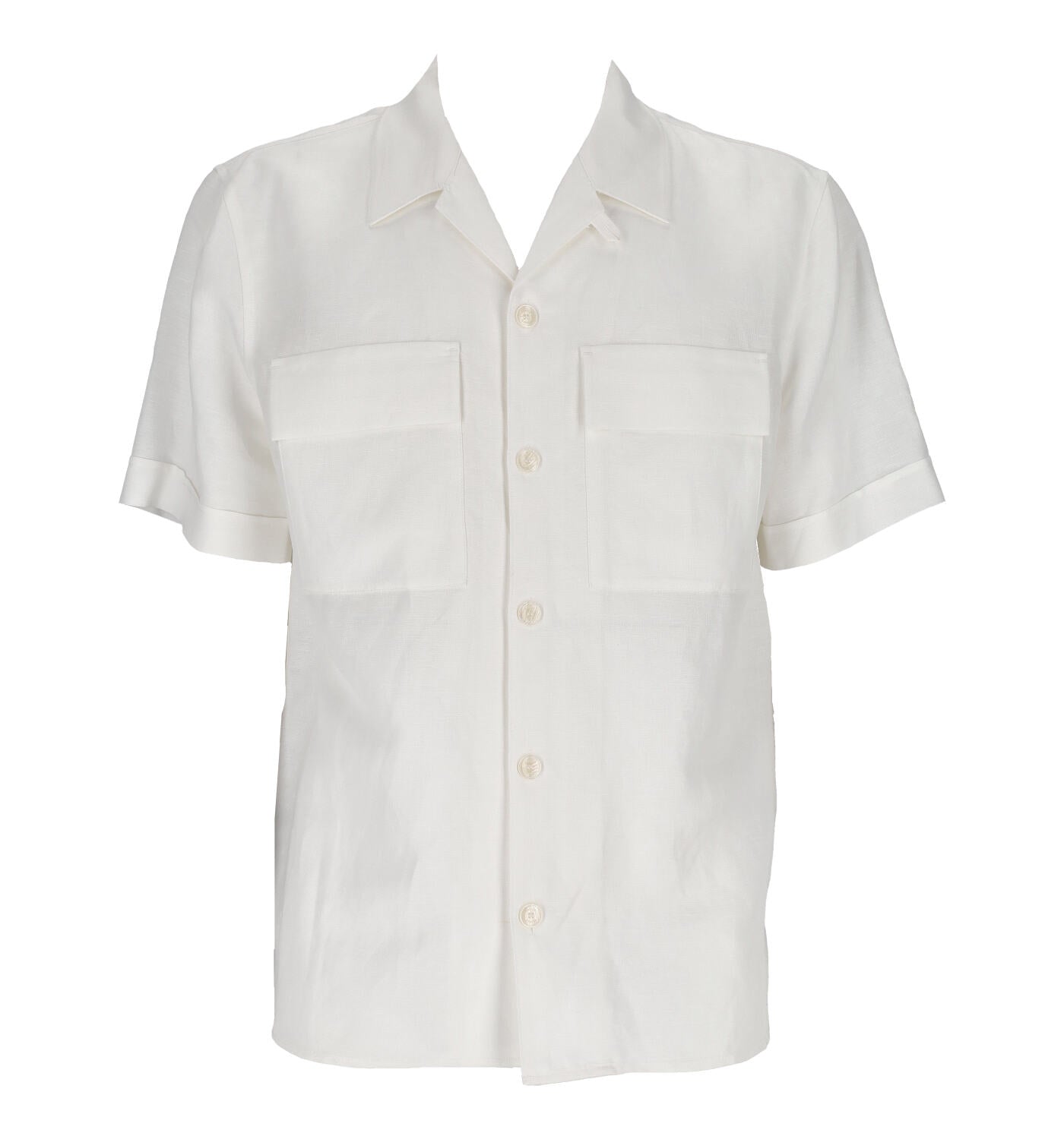 Camicia overshirt mezza manica in misto lino