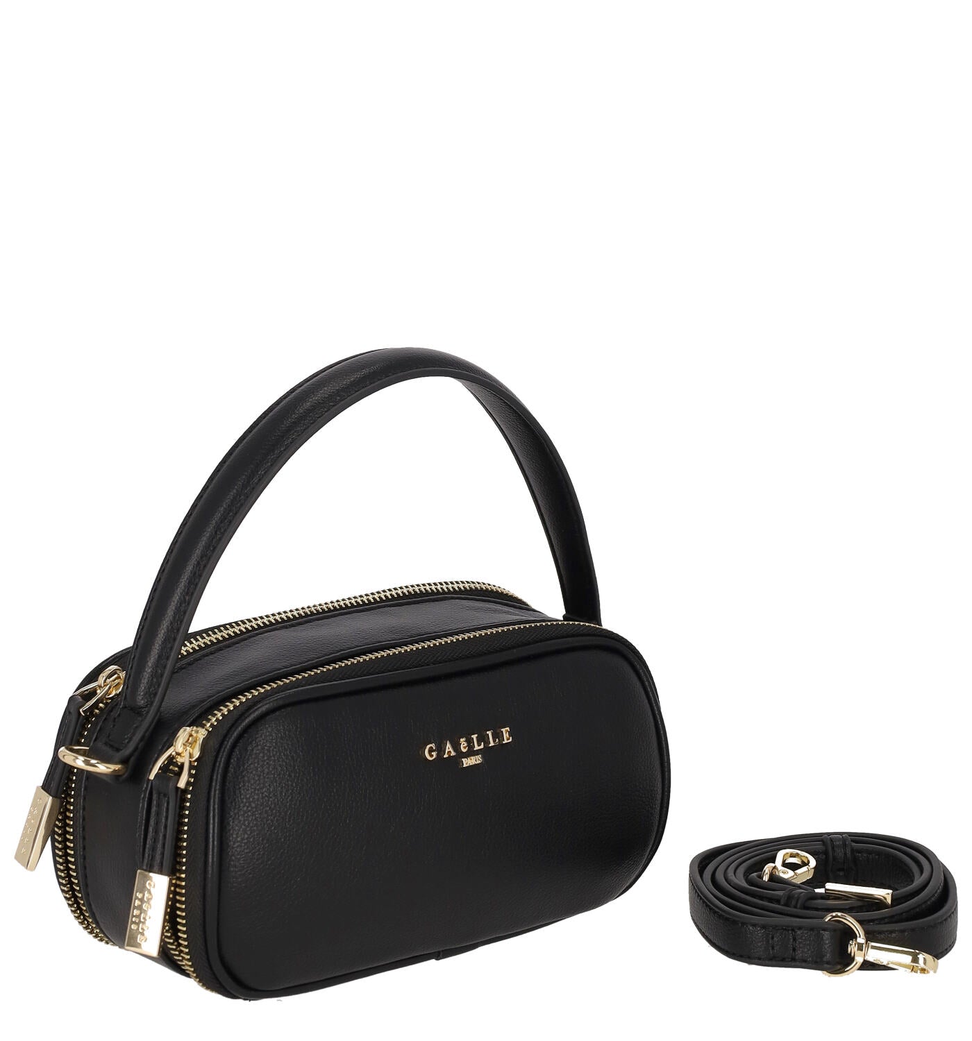 Mini camera bag ovale con chiusura zip , tracolla removibile.