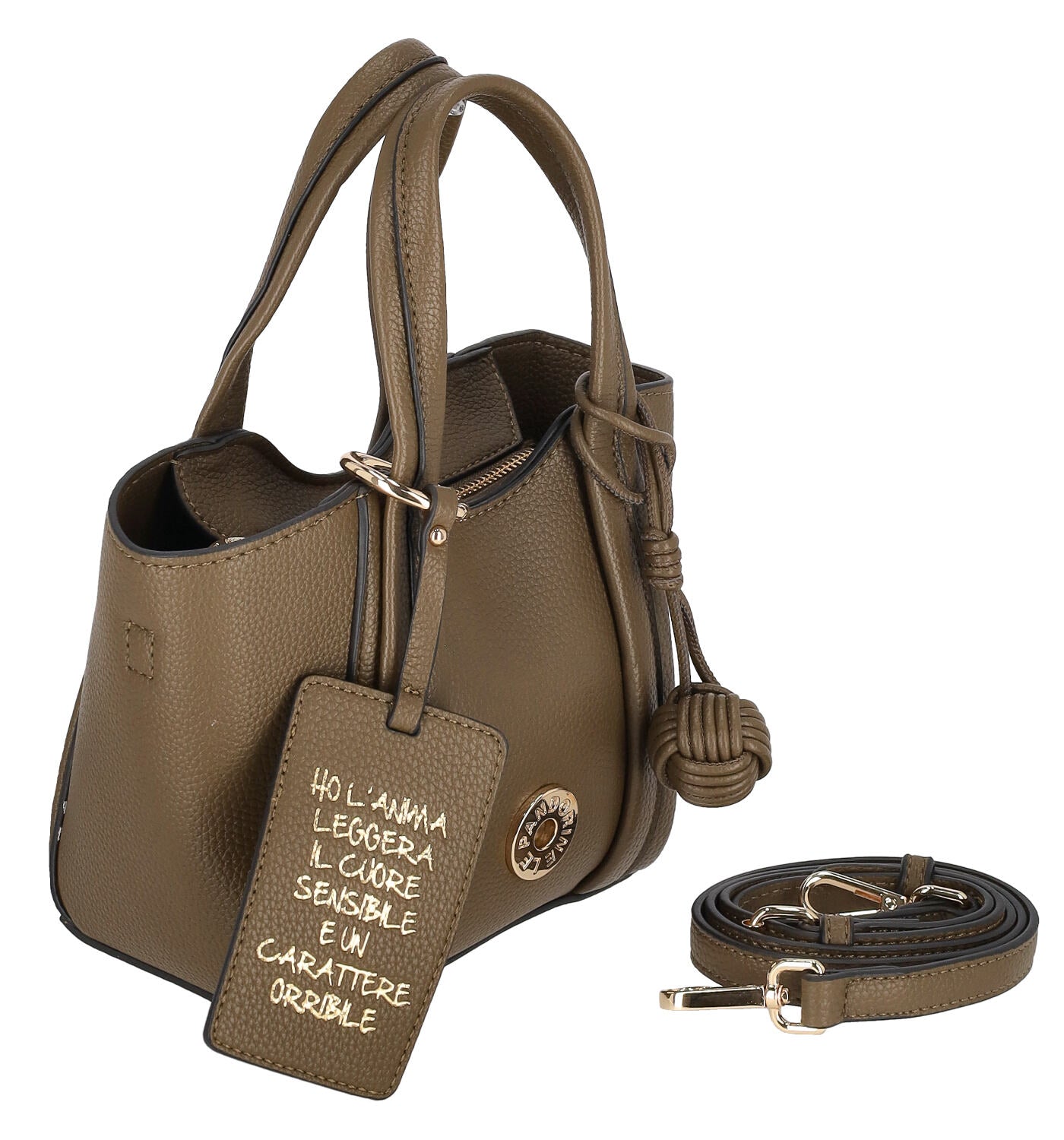 Borsa piccola a mano con chiusura a zip e tracolla regolabile