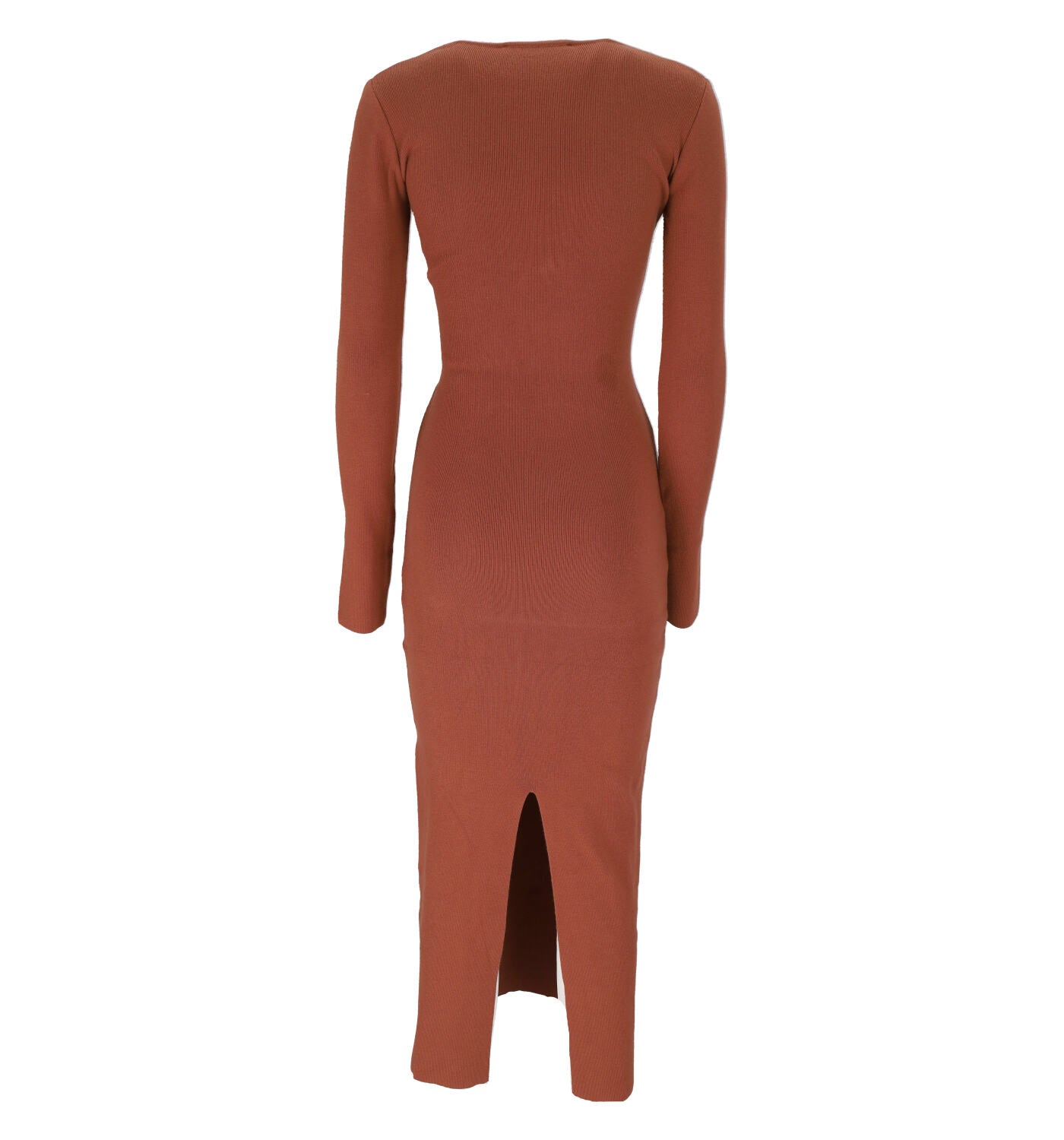 Abito lungo con nodo, maniche lunghe