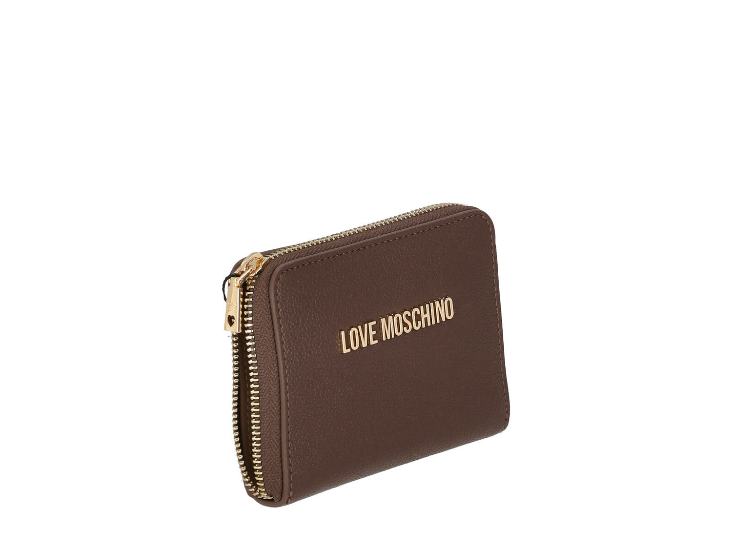 Portafogli piccolo zip around con logo lettering oro