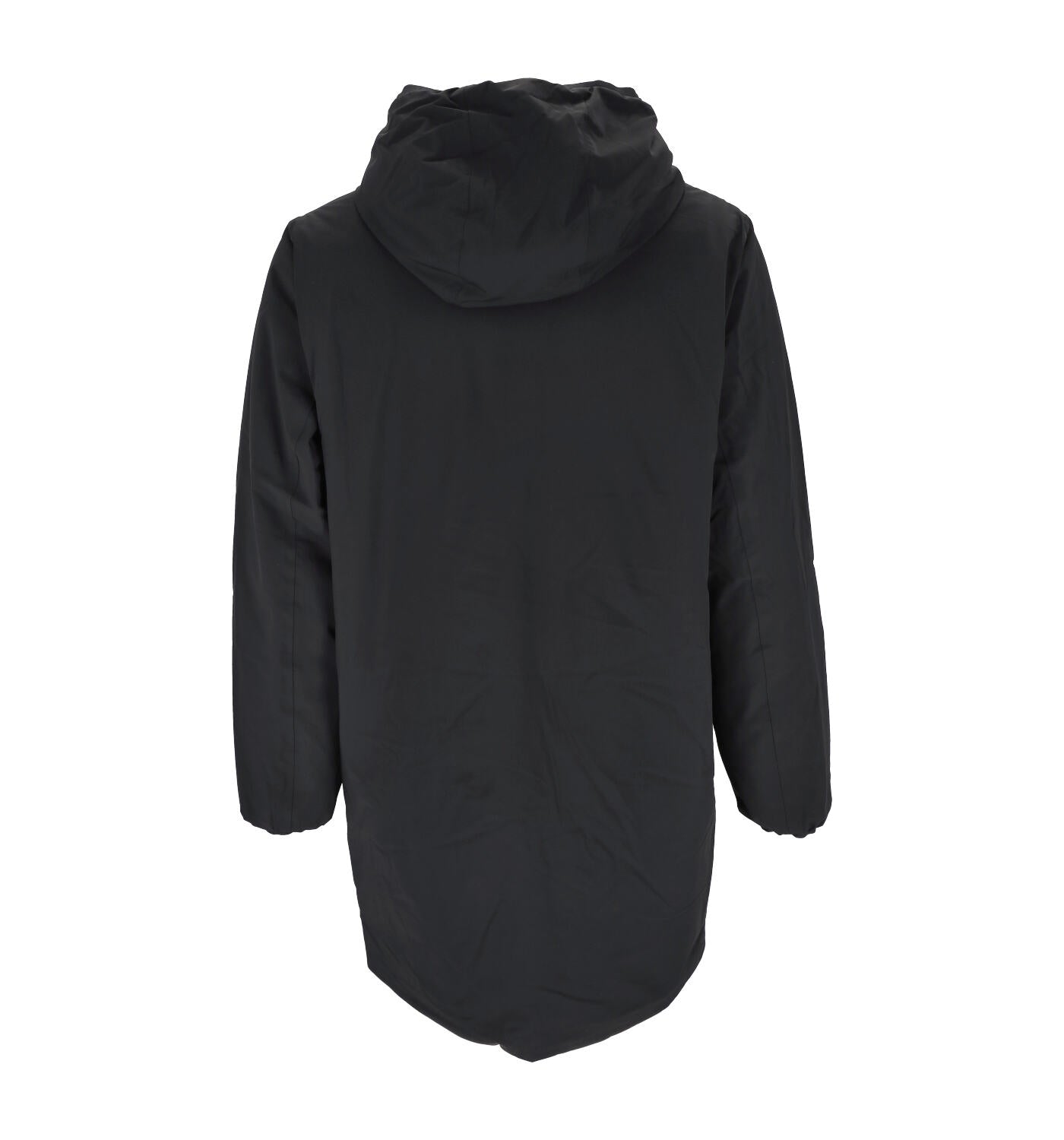 Giubbino lungo reversibile con cappuccio.