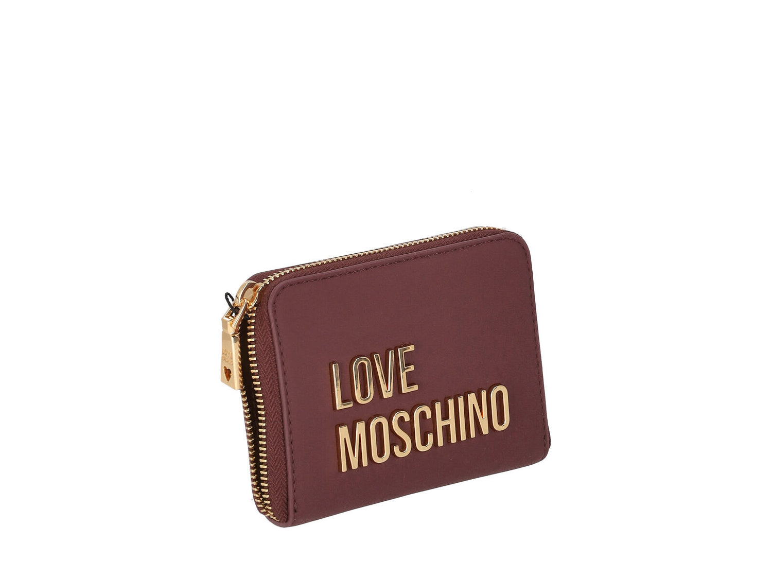 Portafoglio zip around con logo lettering oro grande
