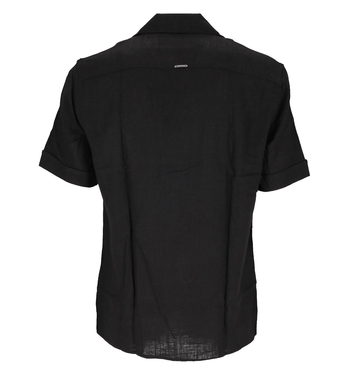 Camicia bowling mezza manica in misto lino