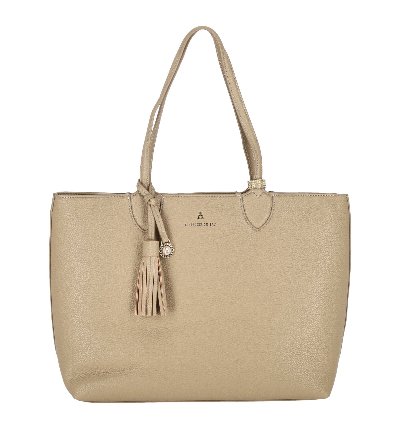 Borsa shopping con manici e chiusura a zip