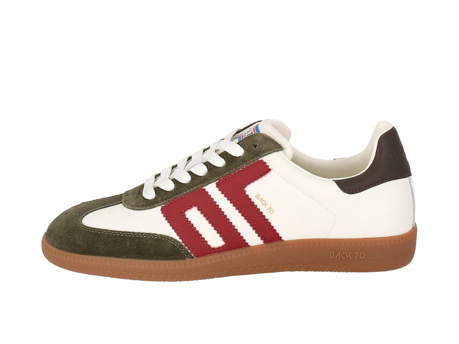 Sneakers in pelle e camoscio con riporti rossi