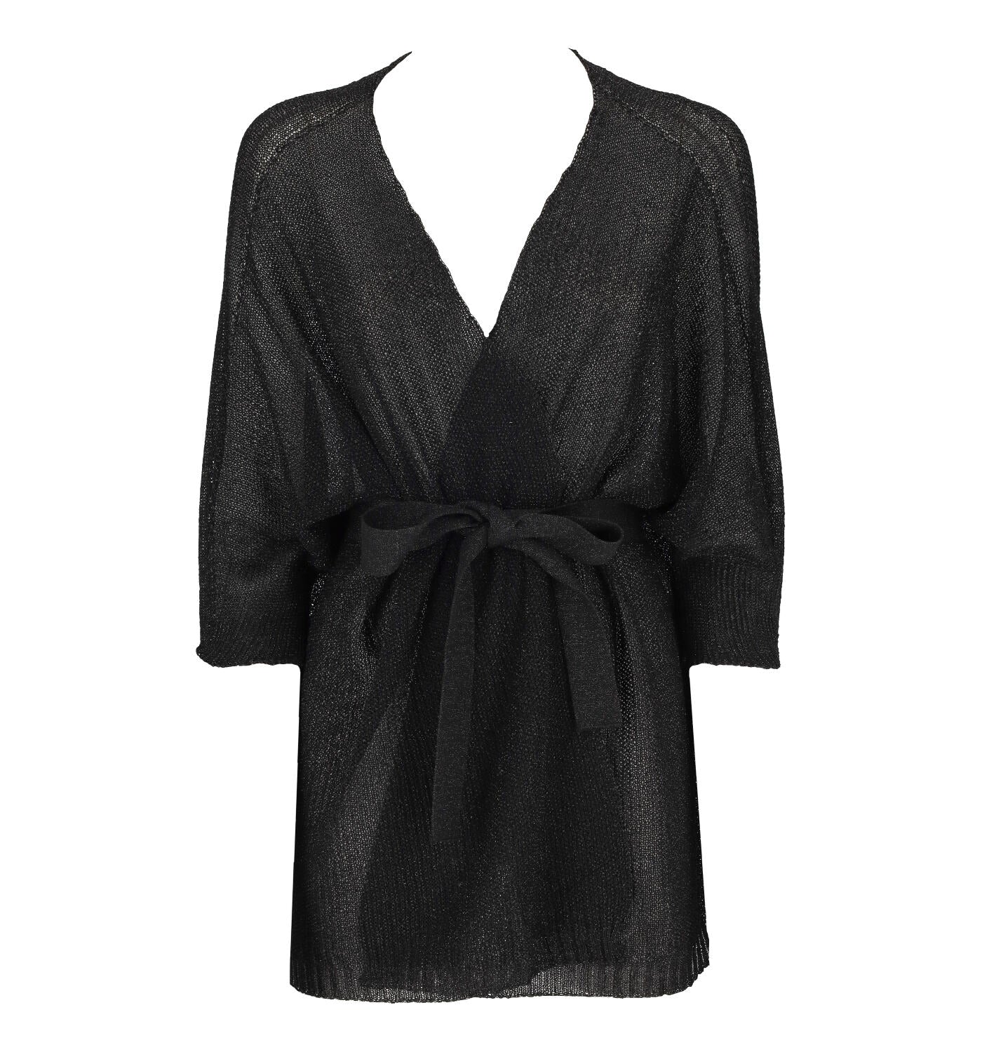 Kimono manica corta lurex con cinturino