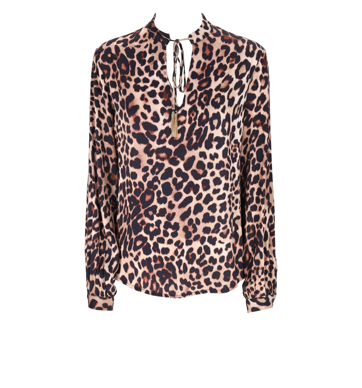 Blusa con fiocco maculata