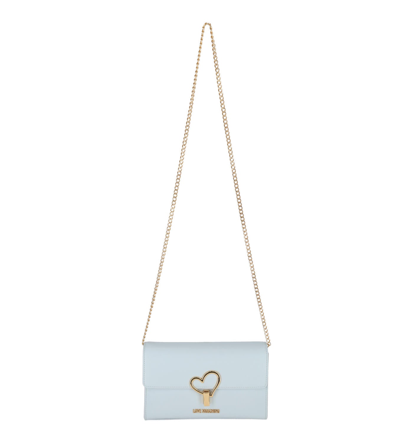 Borsa a tracolla piccola con chiusura a patta cuore oro