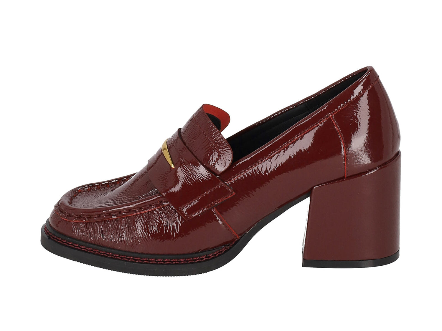 Mocassino in naplak con morsetto e tacco largo , tacco altezza 6 cm