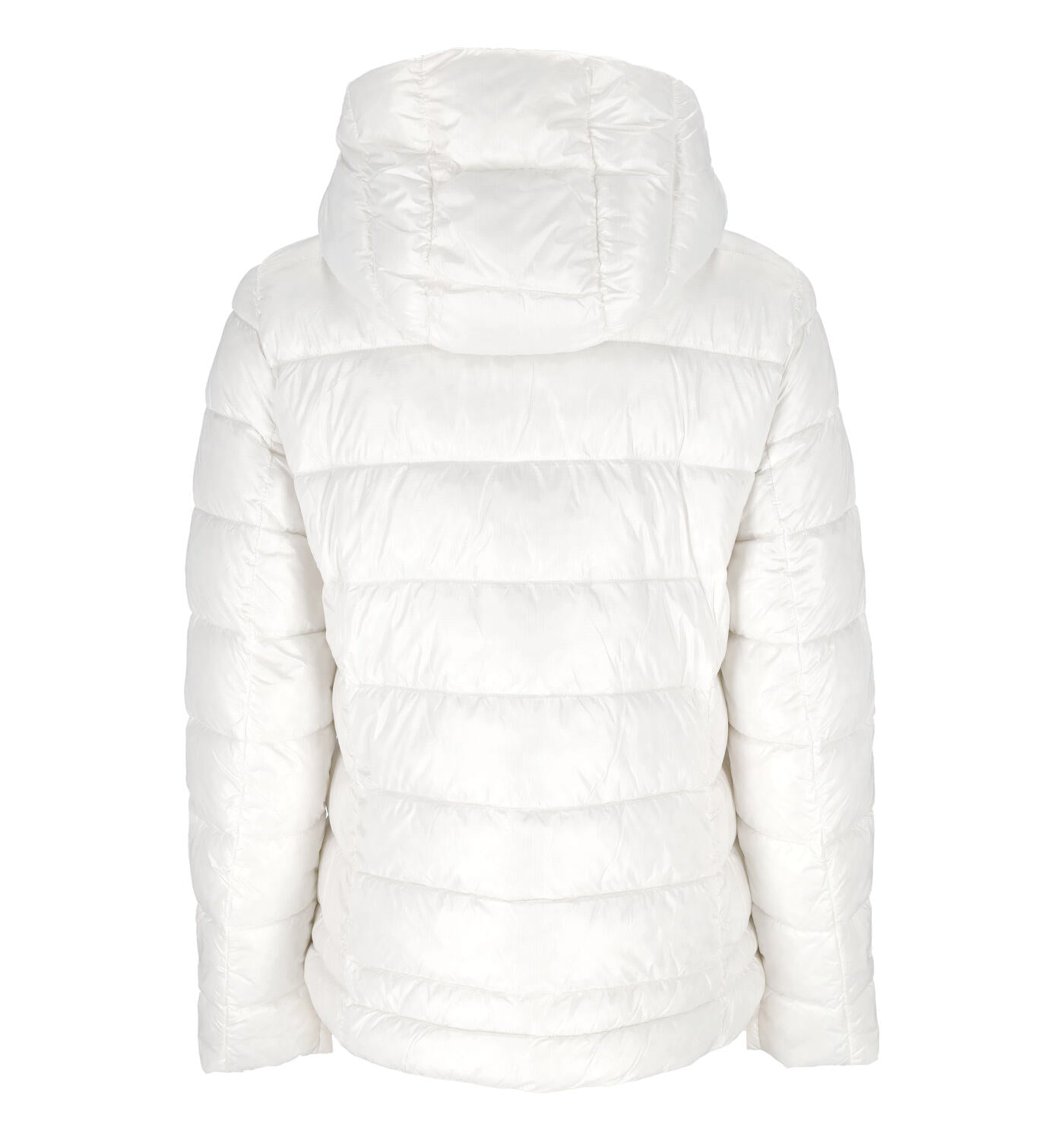 Giubbino corto con cappuccio , chiusura con zip . Stemma removibile sul braccio , imbottitura in ovatta.