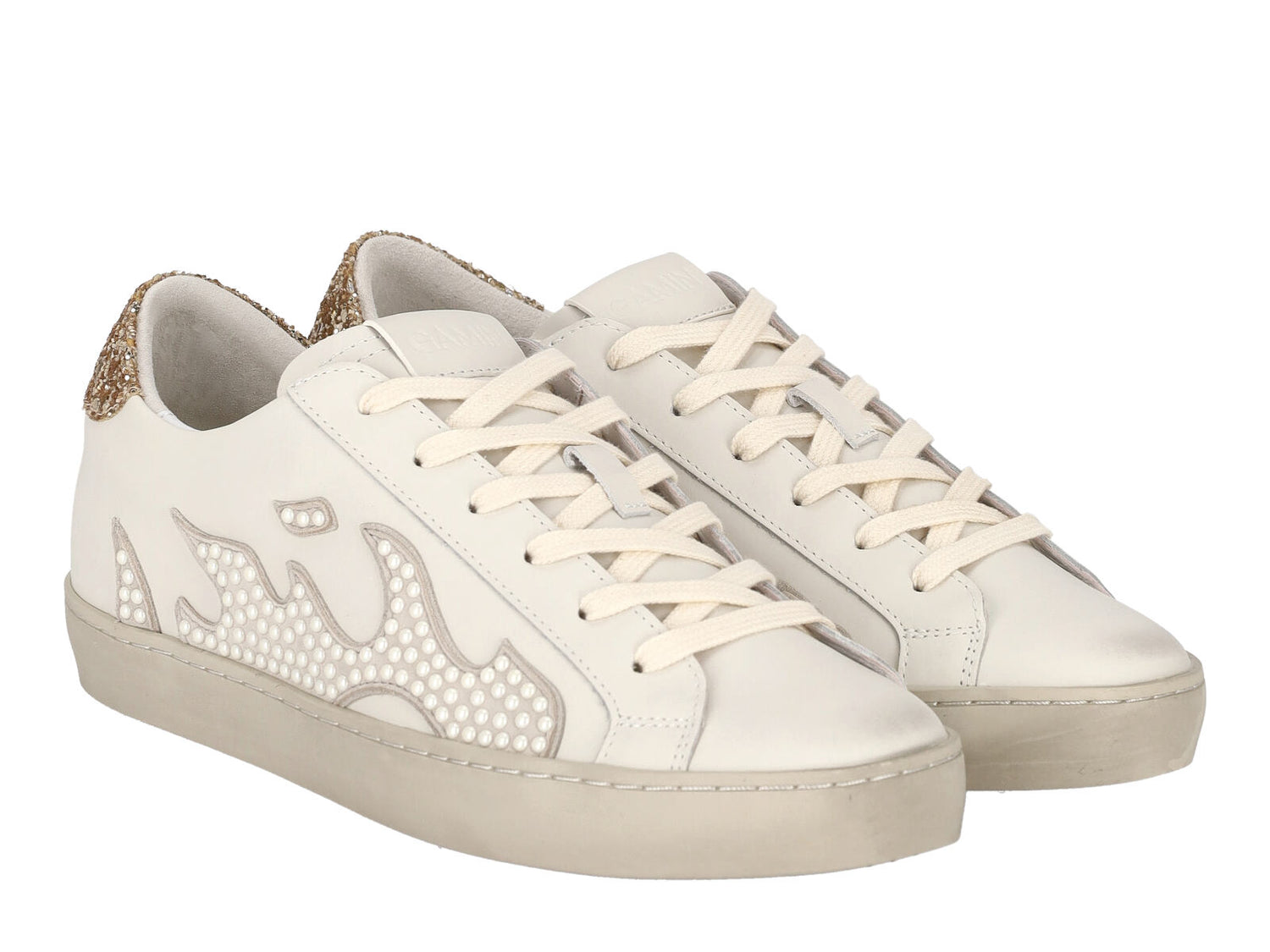Sneakers con applicazioni e glitter