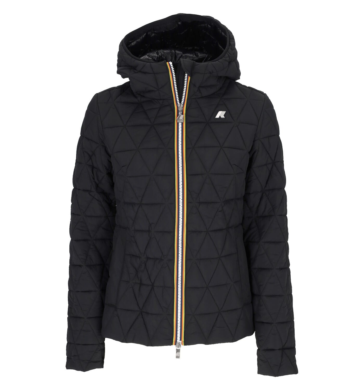 Giubbino corto trapuntato con cappuccio