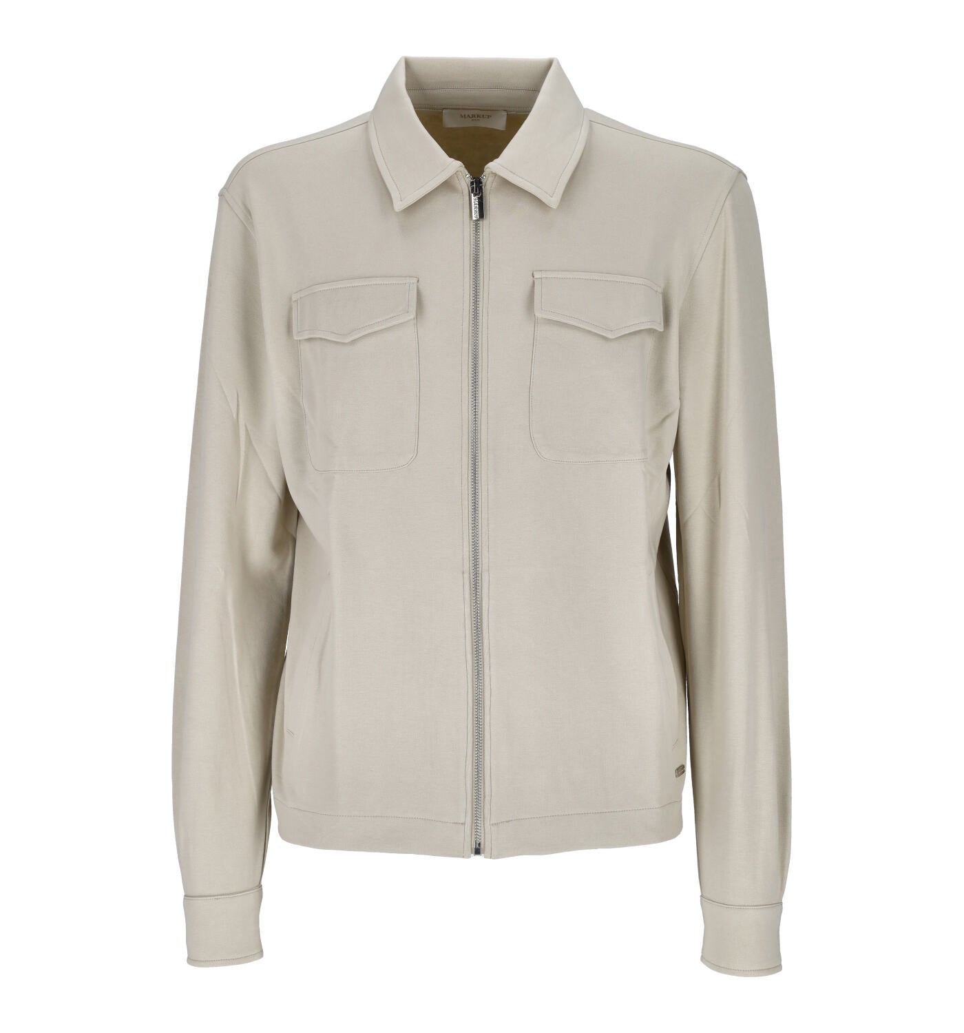 Overshirt manica lunga in felpa con zip