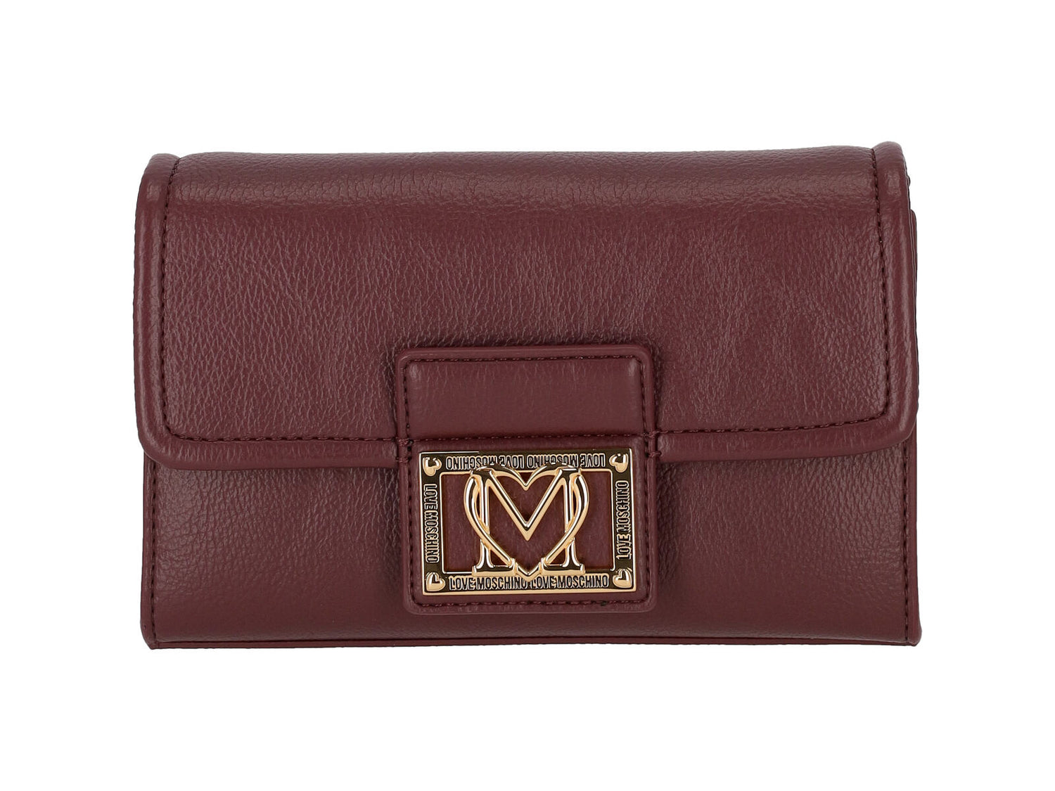 Pochette con tracolla oro removibile , patta con logo oro con chiusura magnetica .