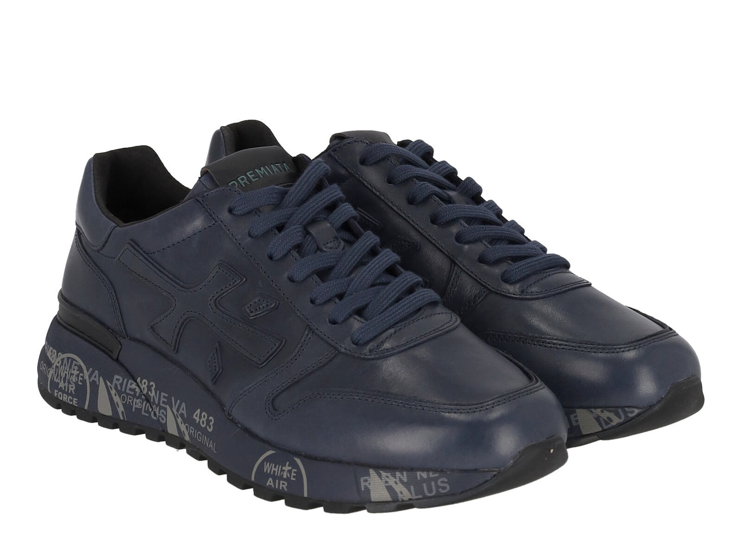 Sneakers in pelle con suola in gomma