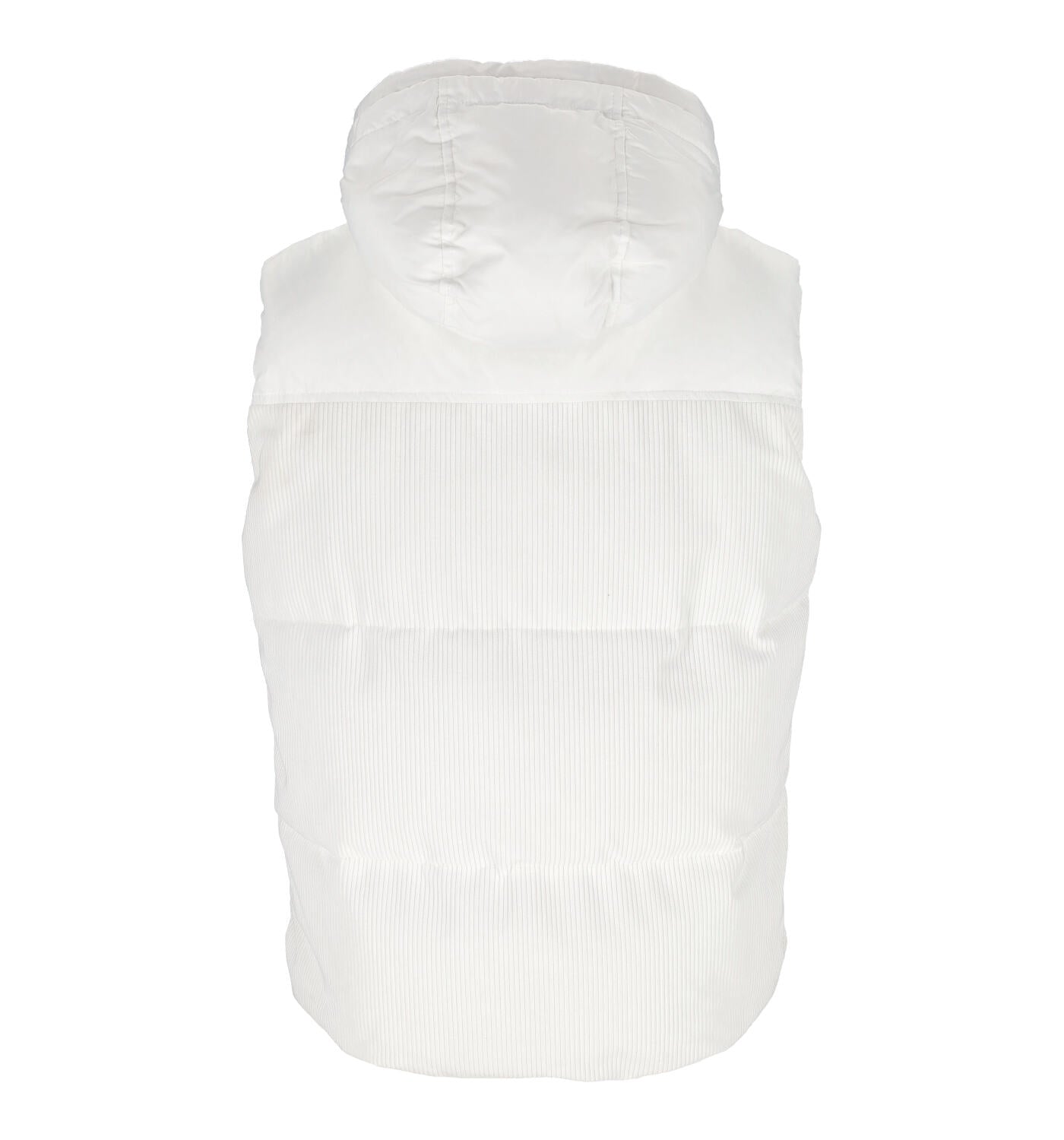 Giubbino smanicato a costine con chiusura zip