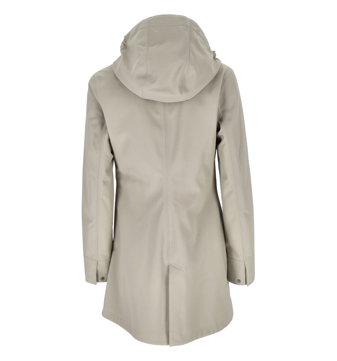 Giacca 3/4 con colletto e cappuccio , chiusura con zip