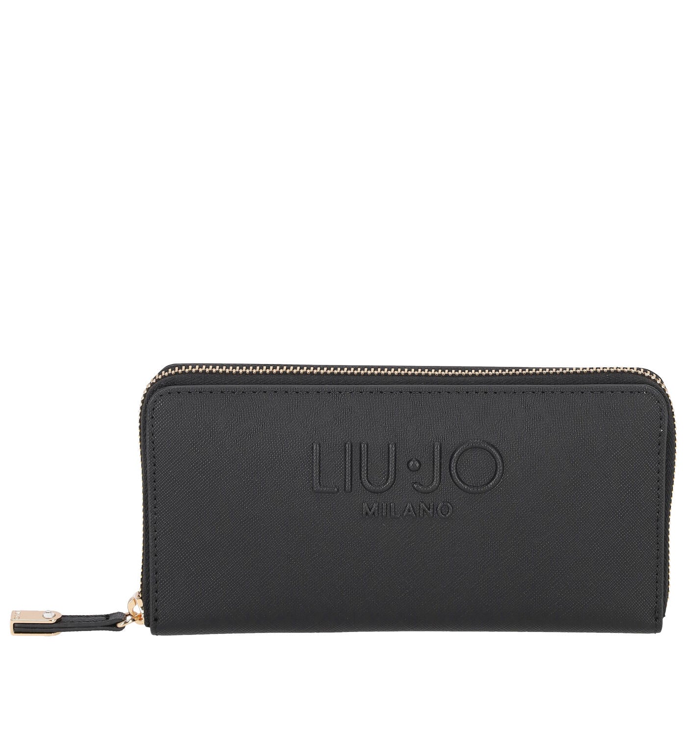 Portafoglio grande in pelle saffiano con zip around