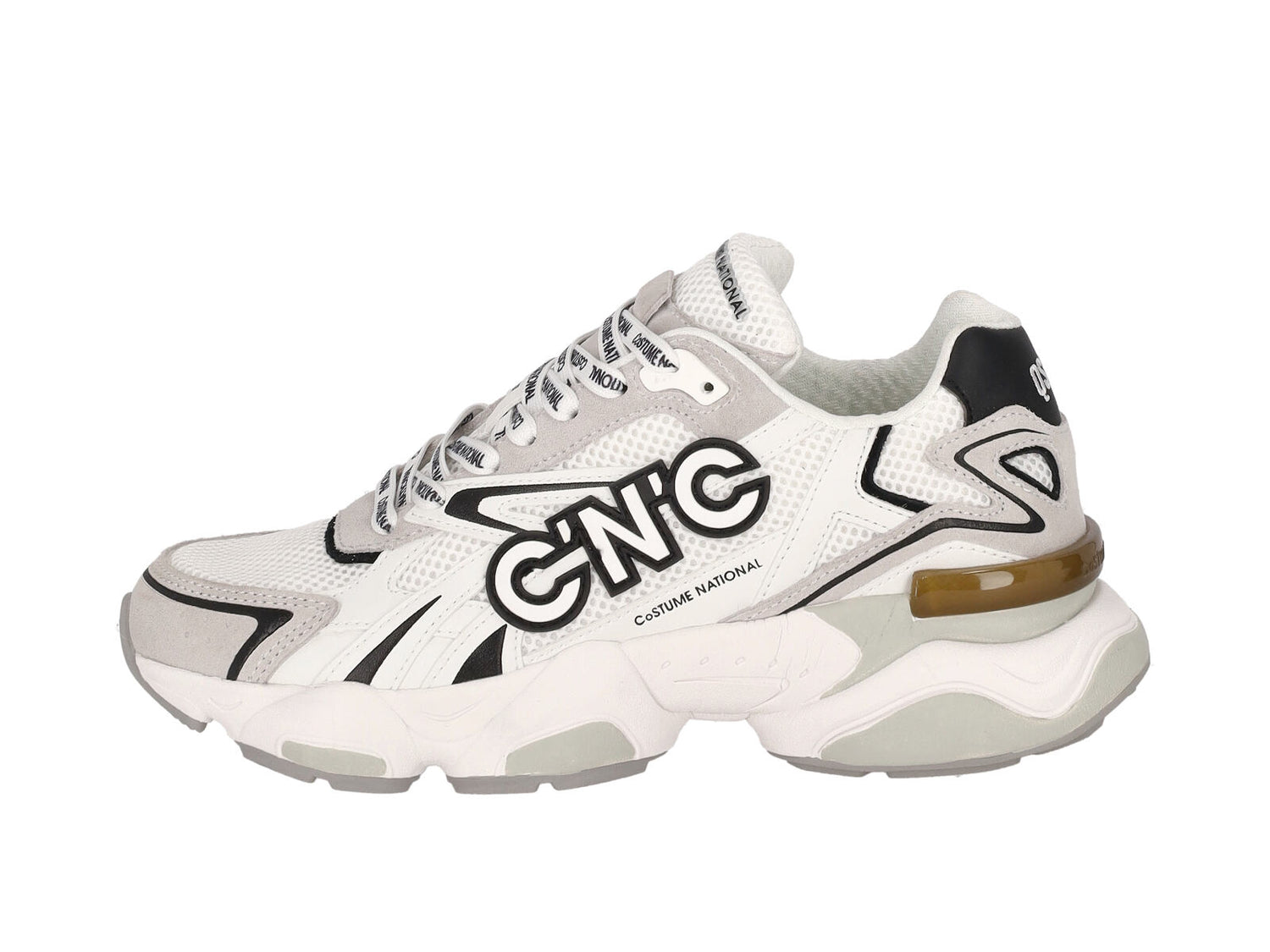 Sneakers in camoscio e rete con riporto nero