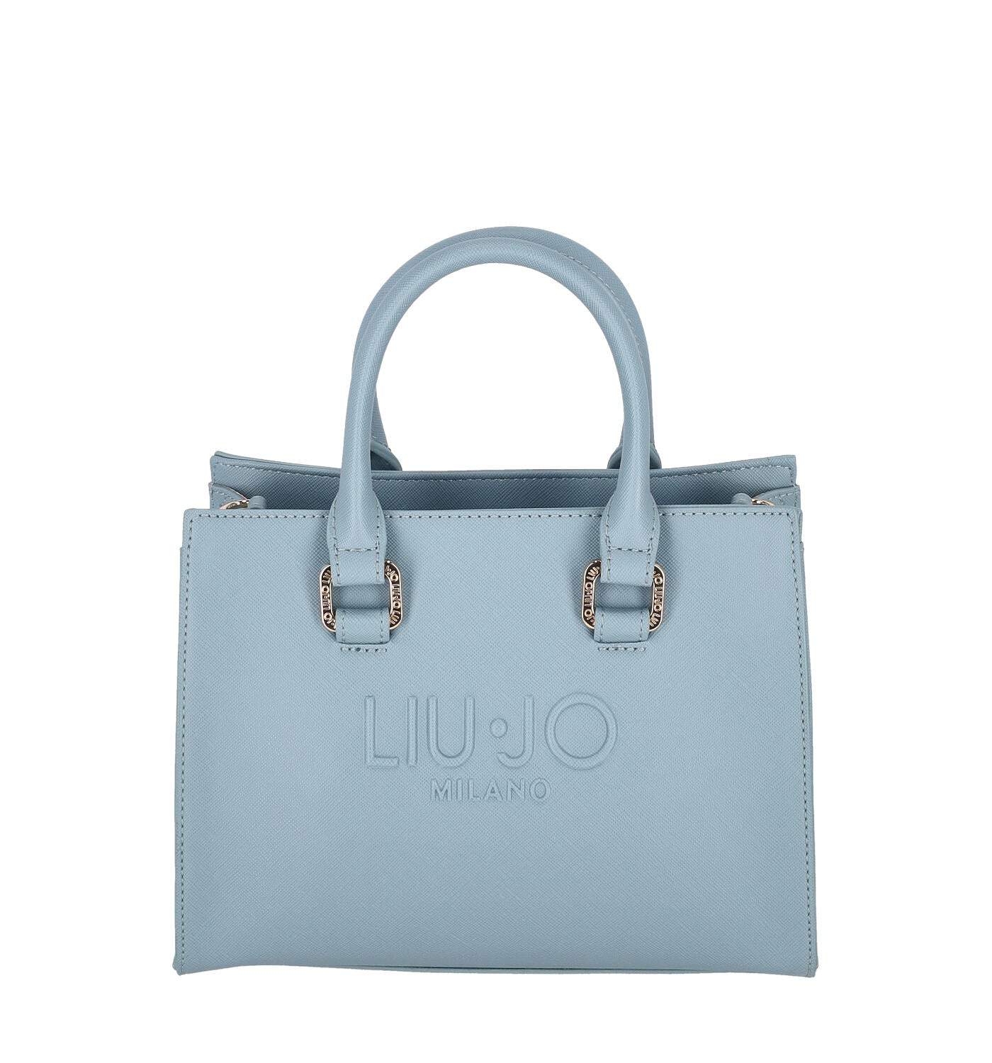 Borsa piccola a bauletto in pelle saffiano con chiusura a zip e tracolla regolabile