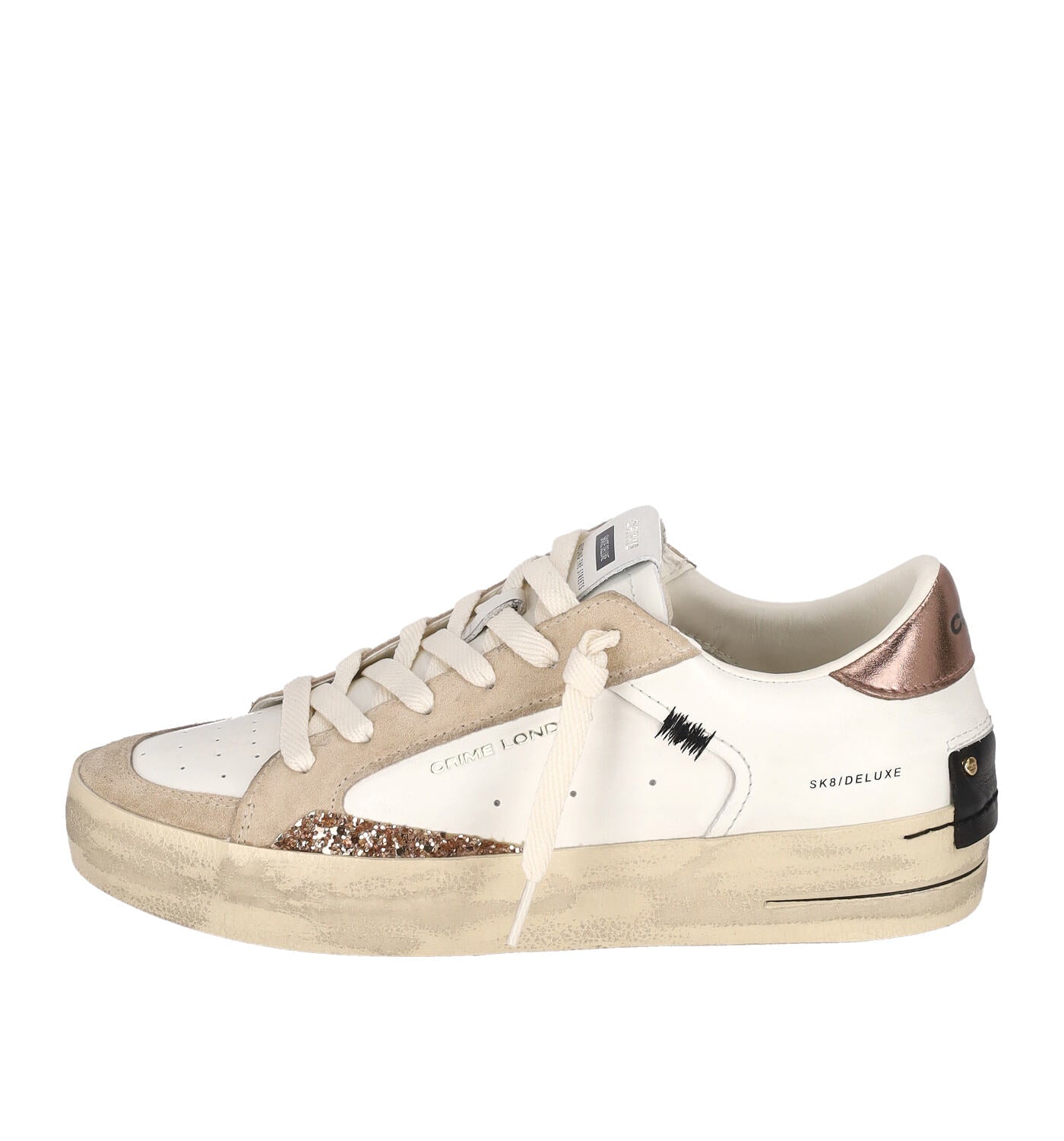 Sneakers con fondo in gomma con riporti in camoscio