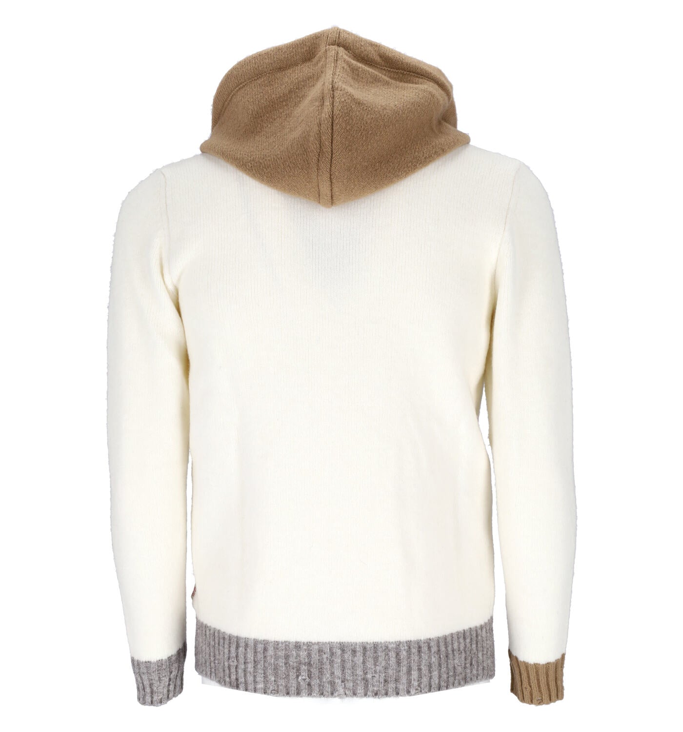 Felpa in lana con zip e cappuccio