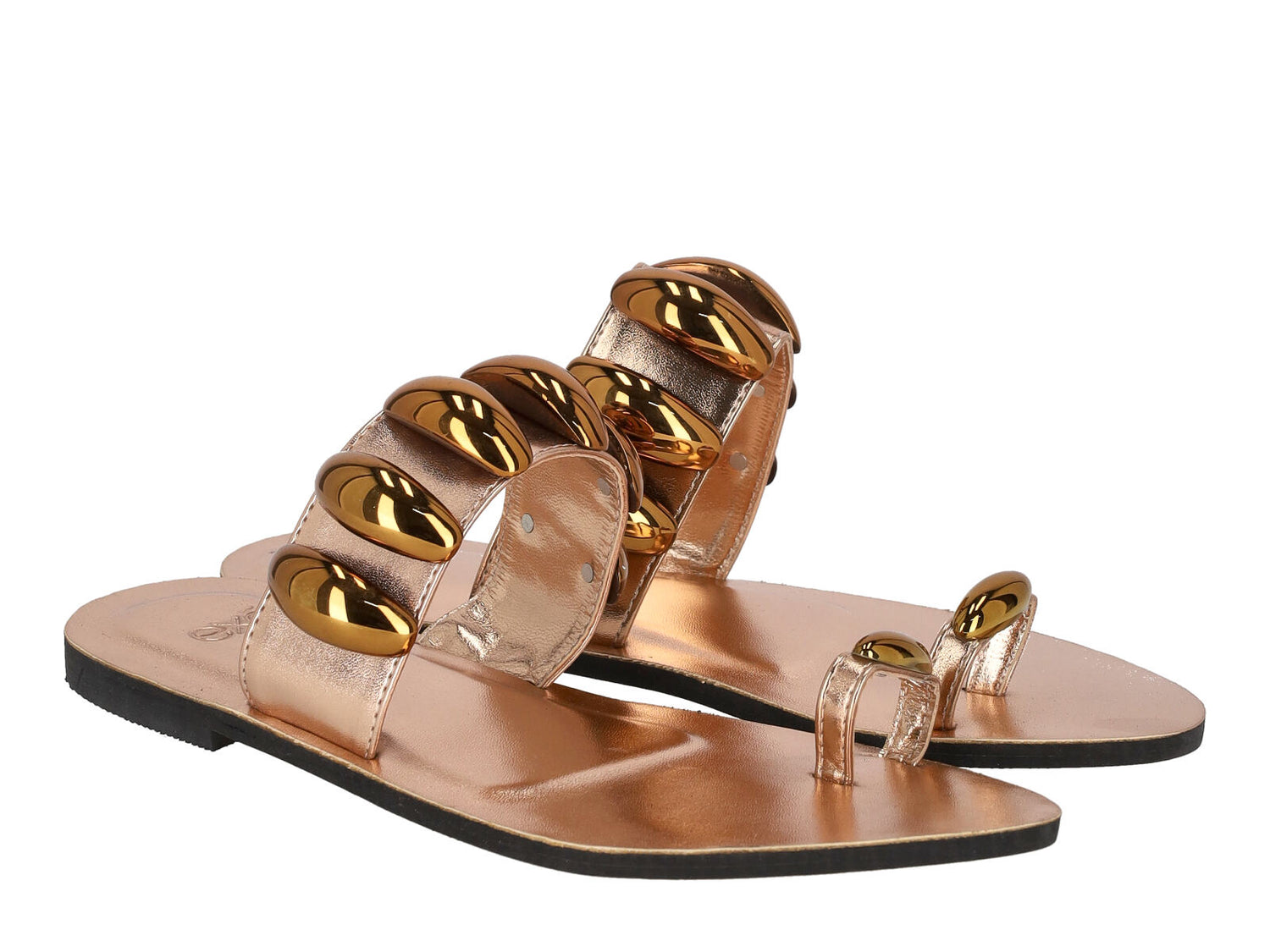 Flats con suola in cuoio