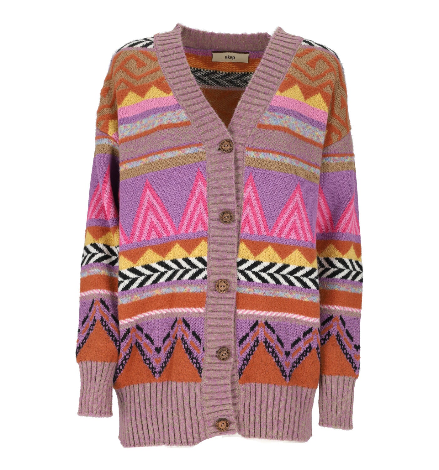Cardigan fantasia con bottoni