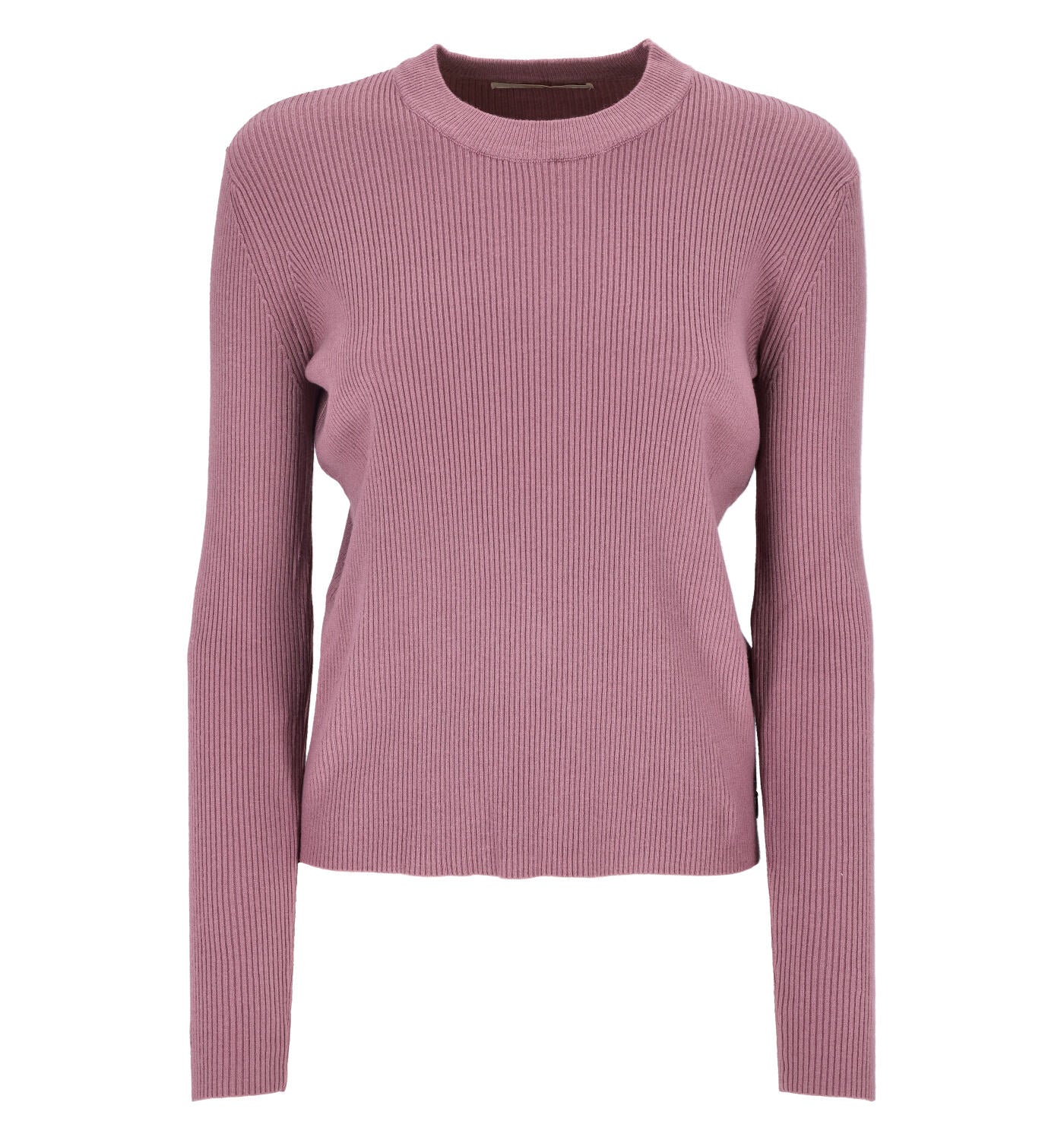 Maglia girocollo a costine slim fit