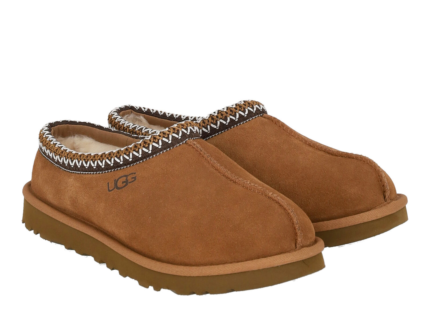 Sabot in camoscio e interno in montone , suola in gomma