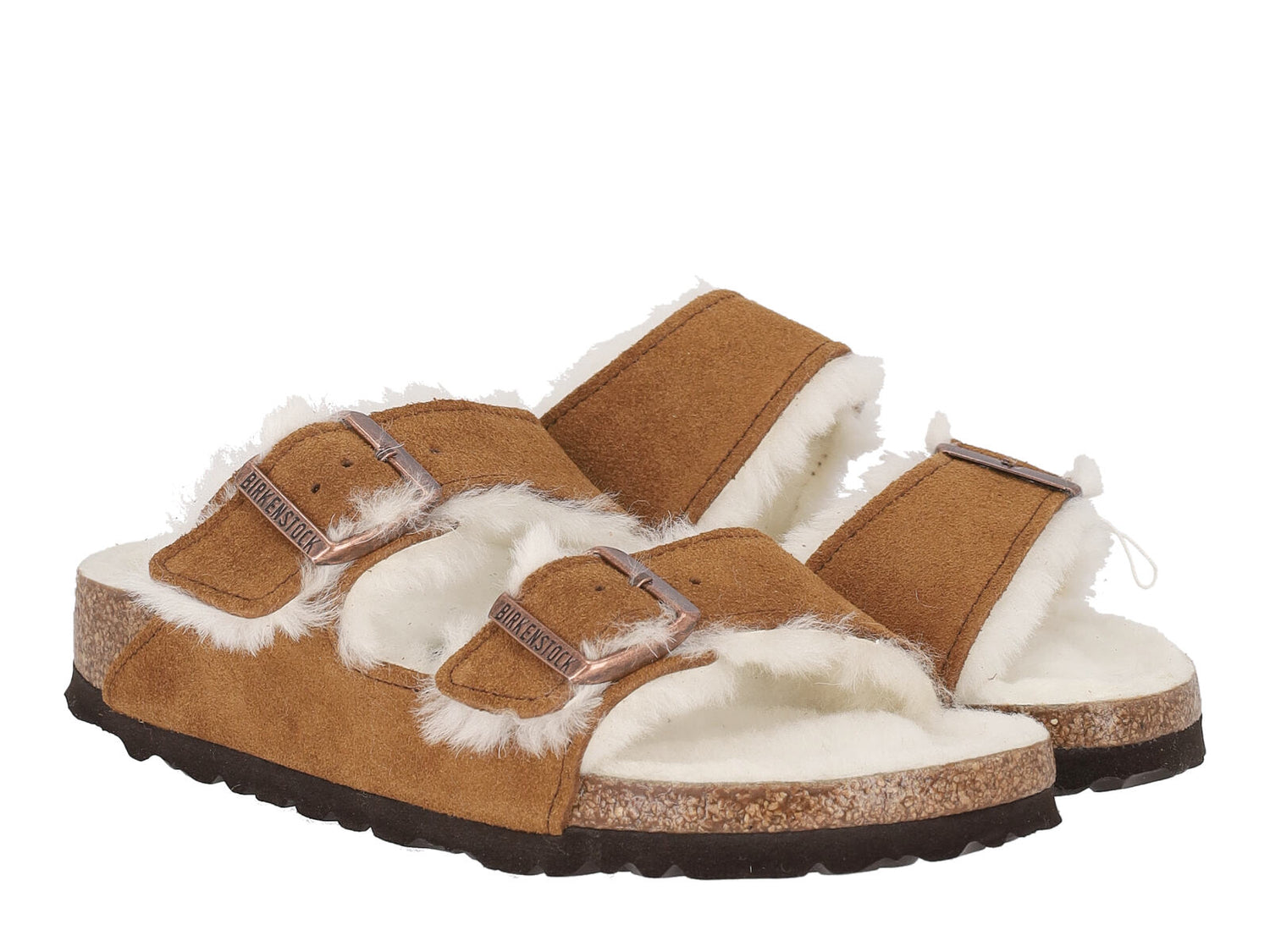 Ciabatta arizona shearling con suola in sughero