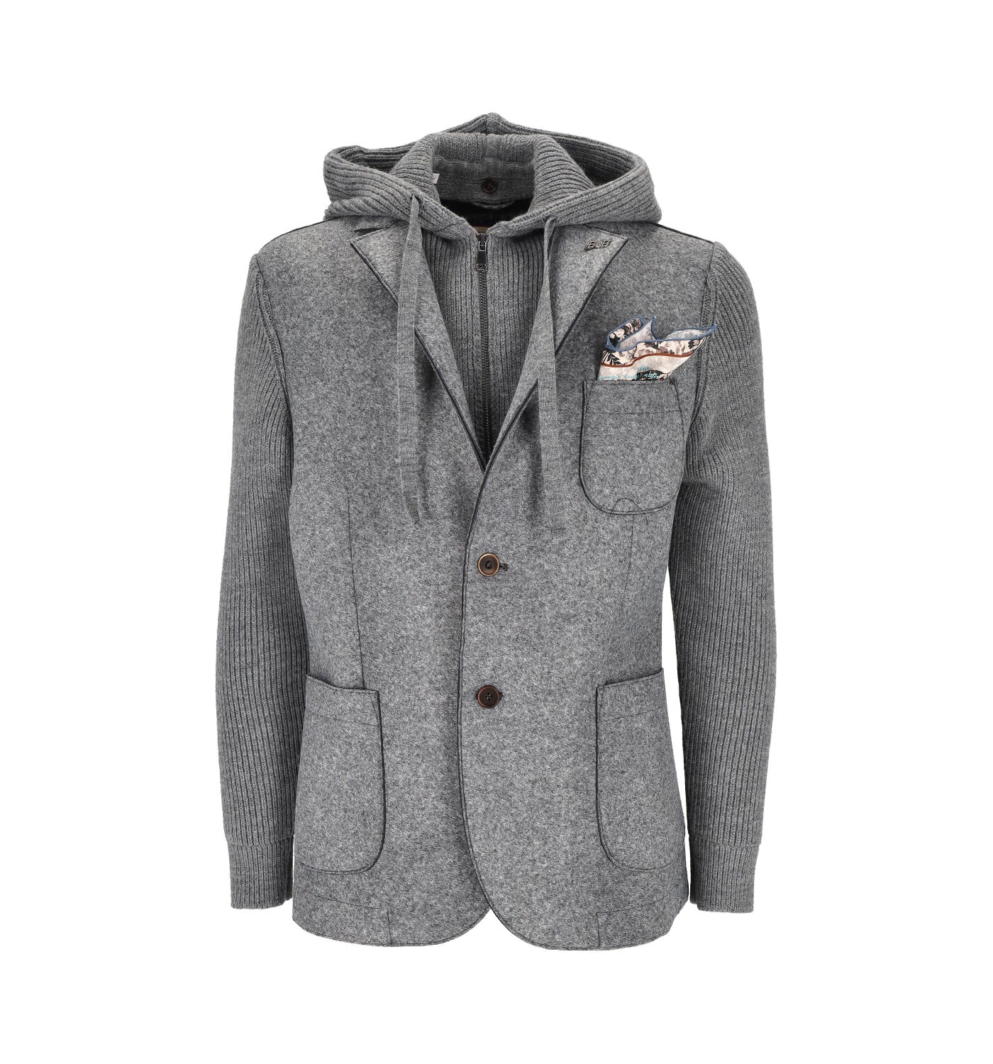 Giacca monopetto con cappuccio