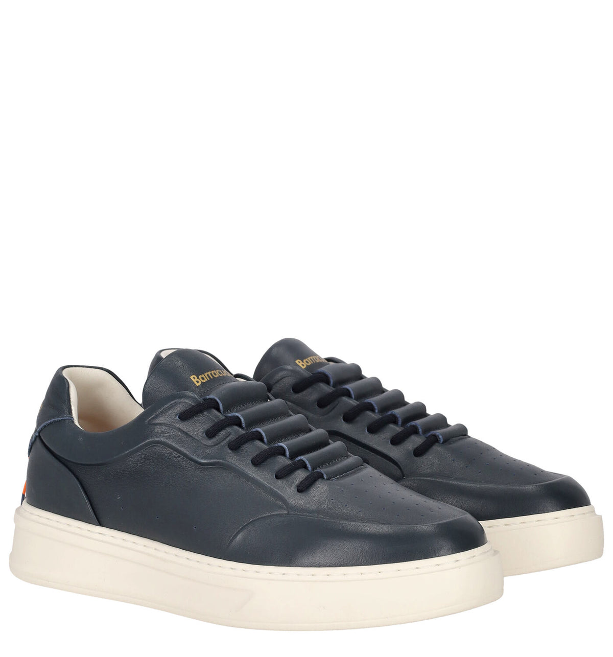Sneakers in pelle con suola in gomma