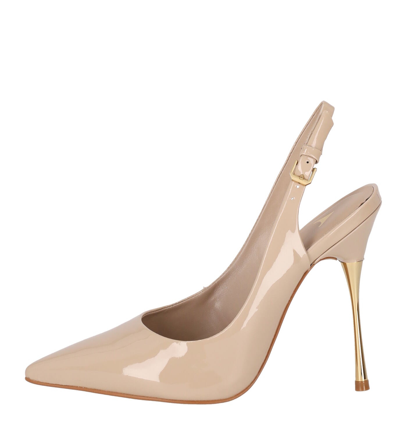 Chanel in vernice tacco oro alto 11 cm