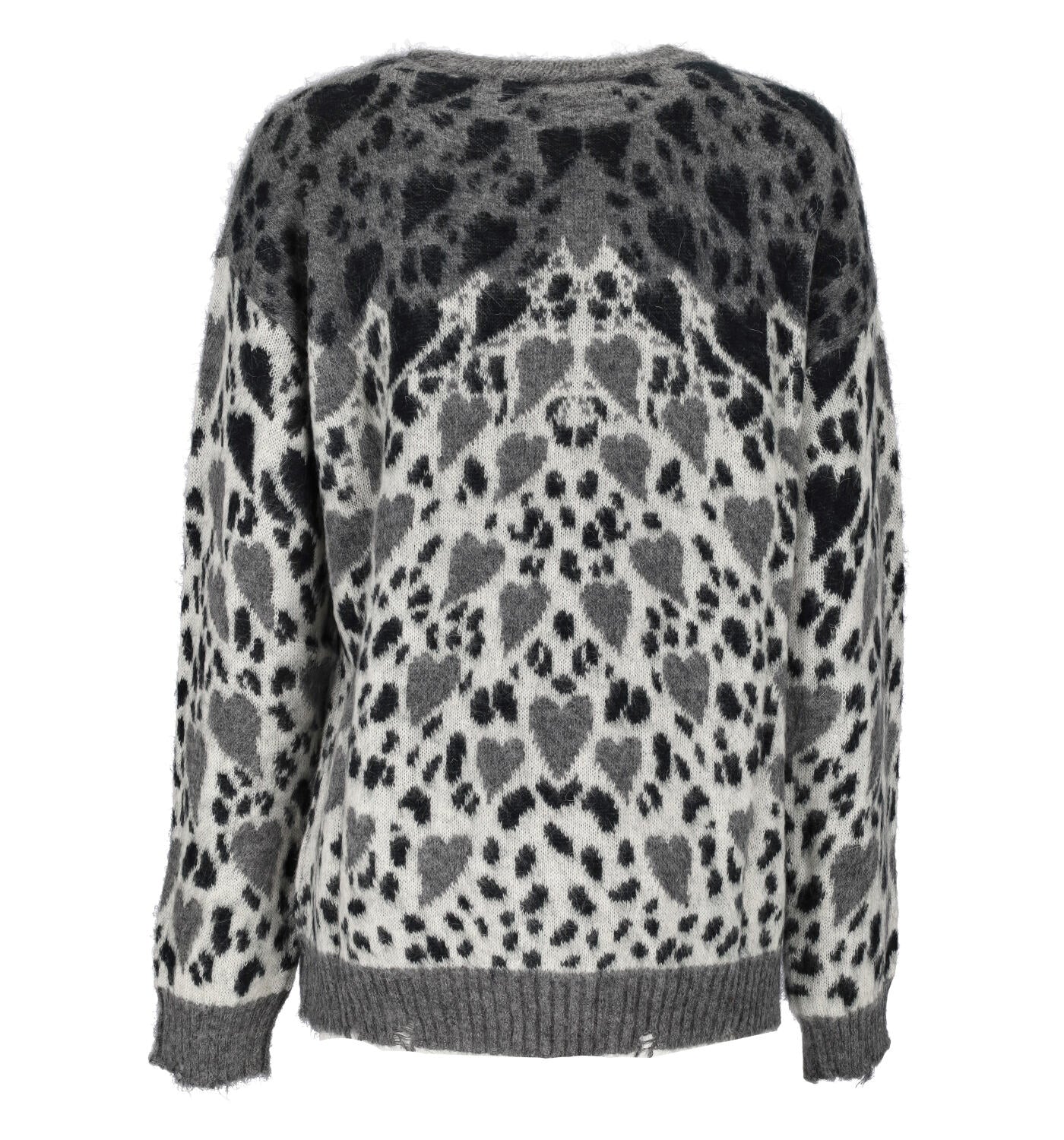 Maglione in lana con stampa leopardi