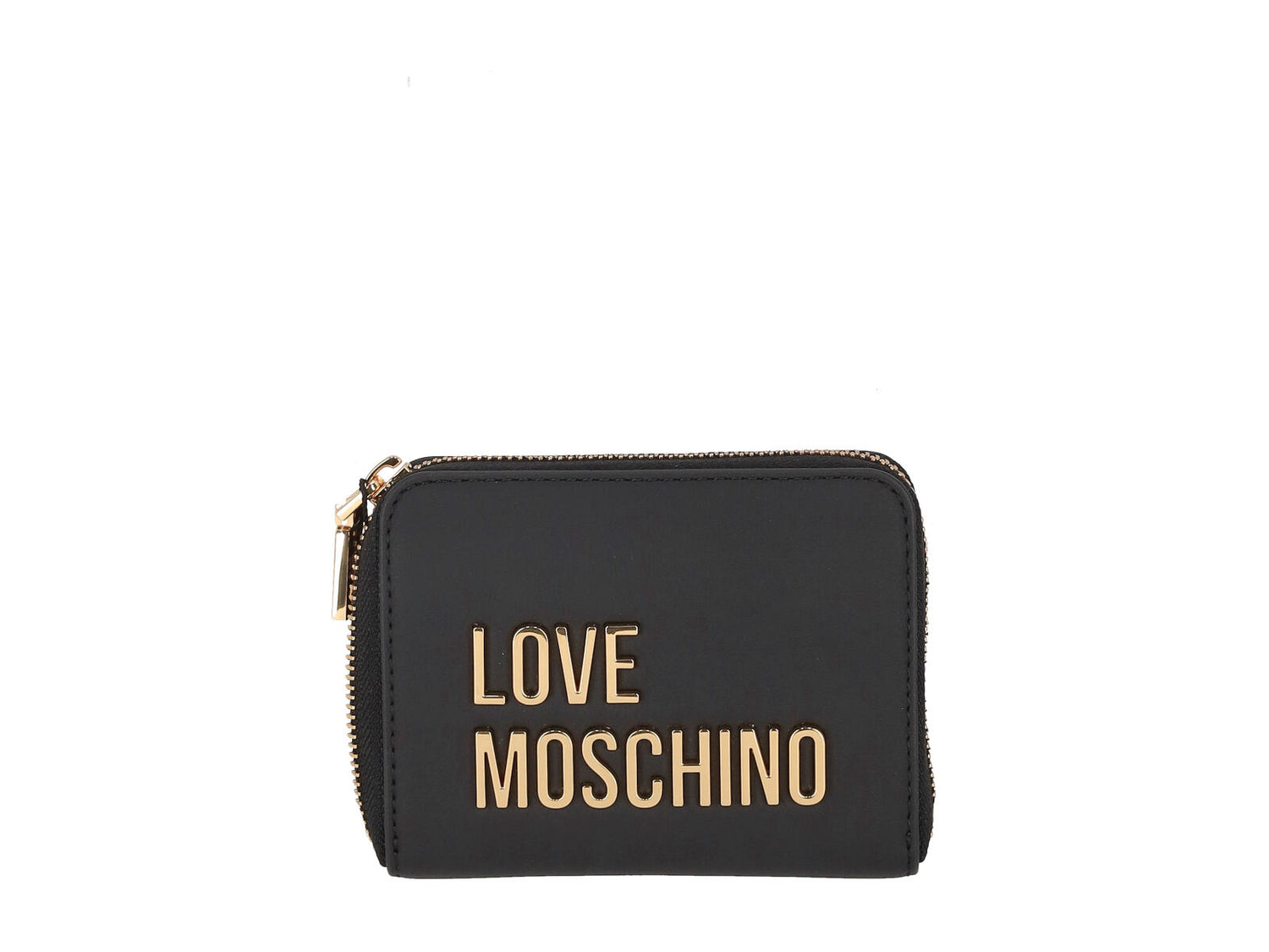 Portafoglio zip around con logo lettering oro grande